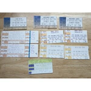 Lot of 10 Vintage Concert Ticket Stubs 90s Country Toby Keith Joe Diffie & More